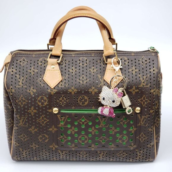 100% Auth Louis Vuitton Lock & Key with unbranded Bagcharm, Keycharm, Keychain - Picture 1 of 9